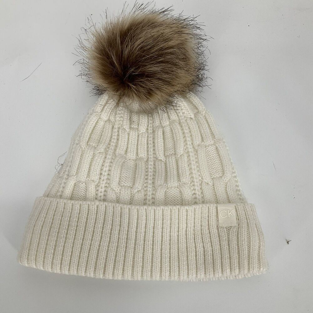 Calvin Klein Cable Knit Pom Beanie